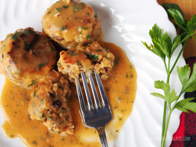 pumpkin meatballs with dried cranberries, a must when stocking your pantry for the first time